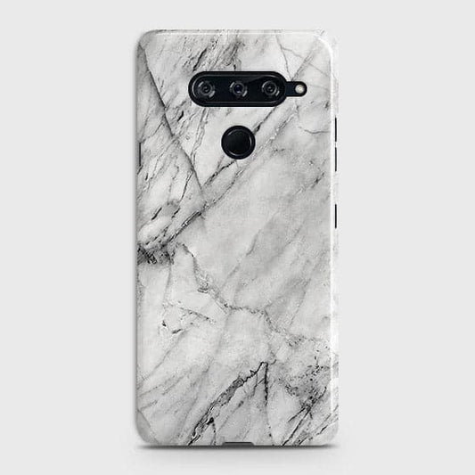 LG V40 ThinQ Cover - Matte Finish - Trendy White Floor Marble Printed Hard Case with Life Time Colors Guarantee - D2
