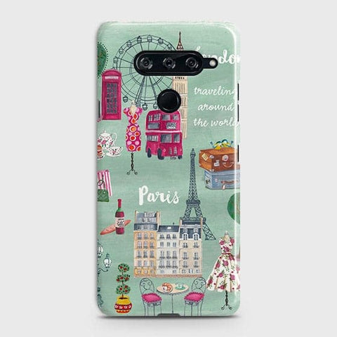 LG V40 ThinQ Cover - Matte Finish - London, Paris, New York ModernPrinted Hard Case with Life Time Colors Guarantee