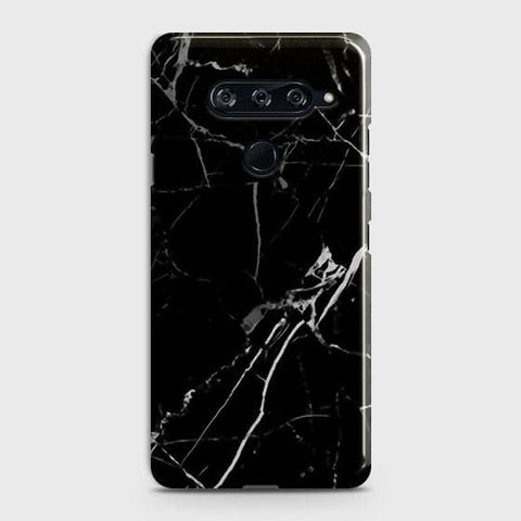 LG V40 ThinQ Cover - Black Modern Classic Marble Printed Hard Case with Life Time Colors Guarantee