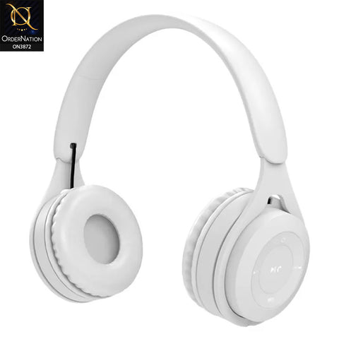 Y08 Wireless Bluetooth HiFi Stereo Over Ear Headphone Headset with Microphone - White