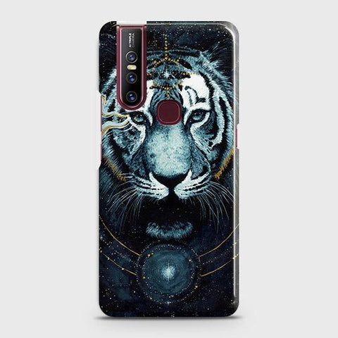 VIVO V15 Cover - Vintage Galaxy Tiger Printed Hard Case with Life Time Colors Guarantee