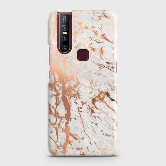 VIVO V15Cover - In Chic Rose Gold Chrome Style Printed Hard Case with Life Time Colors Guarantee