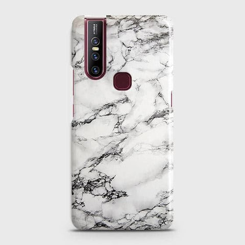 VIVO V15 Cover - Matte Finish - Trendy Mysterious White Marble Printed Hard Case with Life Time Colors Guarantee