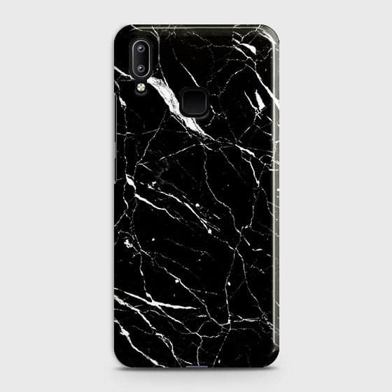 Vivo V11i Cover - Trendy Black Marble Printed Hard Case with Life Time Colors Guarantee