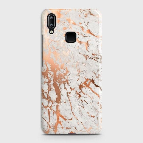 Vivo V11i Cover - In Chic Rose Gold Chrome Style Printed Hard Case with Life Time Colors Guarantee