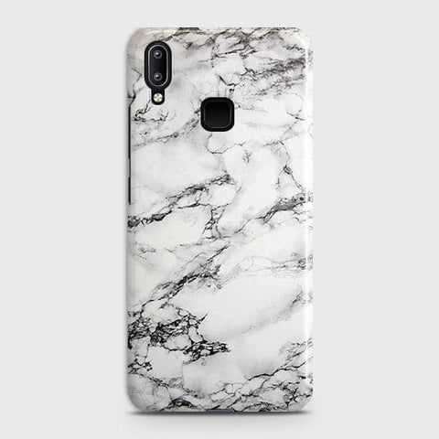 Vivo V11i Cover - Matte Finish - Trendy Mysterious White Marble Printed Hard Case with Life Time Colors Guarantee