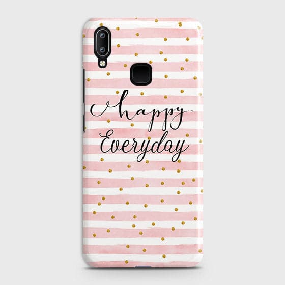Vivo V11i Cover - Trendy Happy Everyday Printed Hard Case with Life Time Colors Guarantee