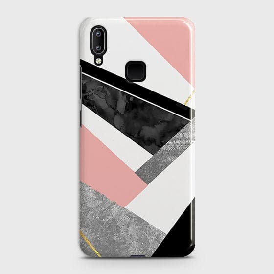Vivo V11i Cover - Matte Finish - Geometric Luxe Marble Trendy Printed Hard Case with Life Time Colors Guarantee