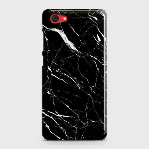 Vivo Y71 Cover - Trendy Black Marble Printed Hard Case with Life Time Colors Guarantee