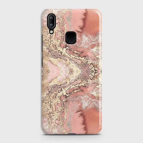 Vivo Y95 Cover - Trendy Chic Rose Gold Marble Printed Hard Case with Life Time Colors Guarantee