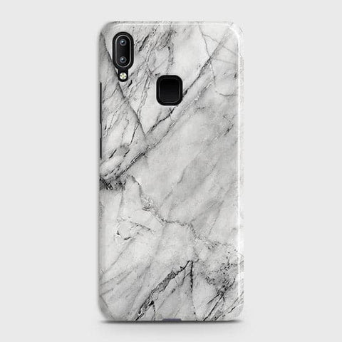 Vivo Y95 Cover - Matte Finish - Trendy White Floor Marble Printed Hard Case with Life Time Colors Guarantee - D2