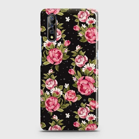 Vivo S1 Cover - Trendy Pink Rose Vintage Flowers Printed Hard Case with Life Time Colors Guarantee b66