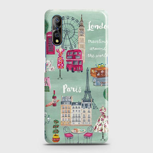 Vivo S1 Cover - Matte Finish - London, Paris, New York ModernPrinted Hard Case with Life Time Colors Guarantee