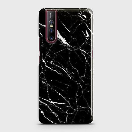 Vivo V15 Pro Cover - Trendy Black Marble Printed Hard Case with Life Time Colors Guarantee