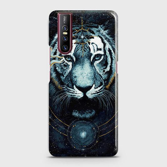 Vivo V15 Pro Cover - Vintage Galaxy Tiger Printed Hard Case with Life Time Colors Guarantee ( Fast Delivery )