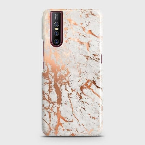 Vivo V15 Pro Cover - In Chic Rose Gold Chrome Style Printed Hard Case with Life Time Colors Guarantee