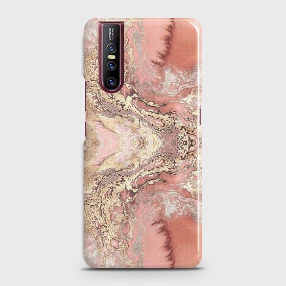 Vivo V15 Pro Cover - Trendy Chic Rose Gold Marble Printed Hard Case with Life Time Colors Guarantee