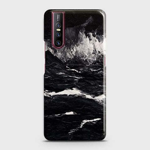 Vivo V15 Pro Cover - Black Ocean Marble Trendy Printed Hard Case with Life Time Colors Guarantee