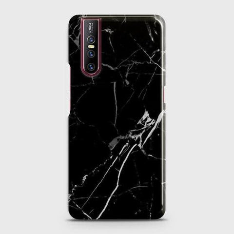 Vivo V15 Pro Cover - Black Modern Classic Marble Printed Hard Case with Life Time Colors Guarantee
