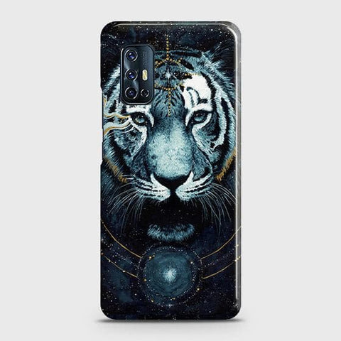 Vivo V17, Cover - Vintage Galaxy Tiger Printed Hard Case with Life Time Colors Guarantee