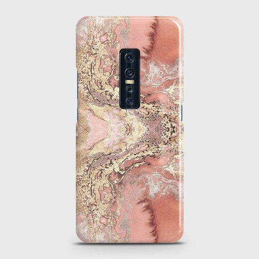 Vivo V17 Pro Cover - Trendy Chic Rose Gold Marble Printed Hard Case with Life Time Colors Guarantee