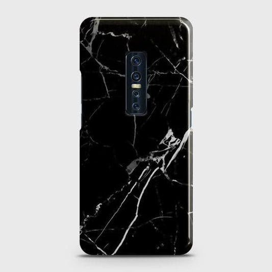Vivo V17 Pro Cover - Black Modern Classic Marble Printed Hard Case with Life Time Colors Guarantee