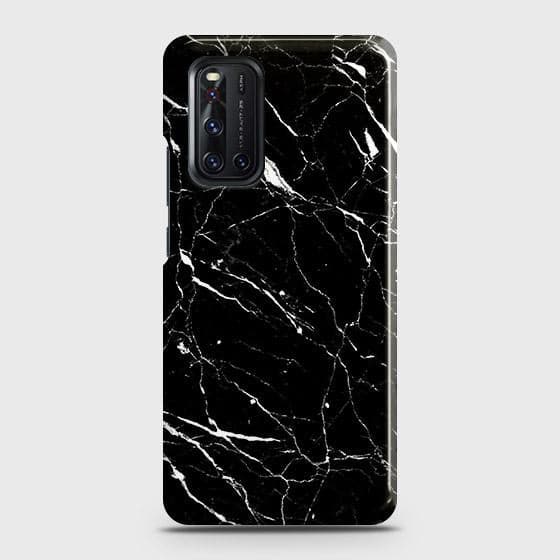 Vivo V19 Cover - Trendy Black Marble Printed Hard Case with Life Time C olors Guarantee ( Fast Delivery )