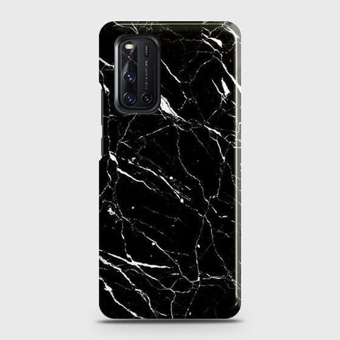 Vivo V19 Cover - Trendy Black Marble Printed Hard Case with Life Time C olors Guarantee ( Fast Delivery )