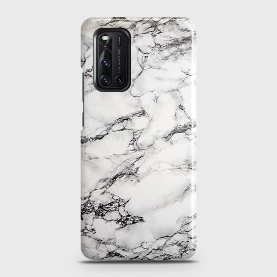 Vivo V19 Cover - Matte Finish - Trendy Mysterious White Marble Printed Hard Case with Life Time Colors Guarantee