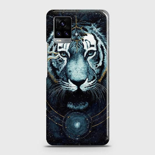 Vivo V20 Cover - Vintage Galaxy Tiger Printed Hard Case with Life Time Colors Guarantee b43