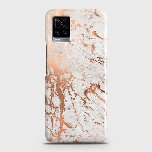 Vivo V20 Cover - In Chic Rose Gold Chrome Style Printed Hard Case with Life Time Colors Guarantee
