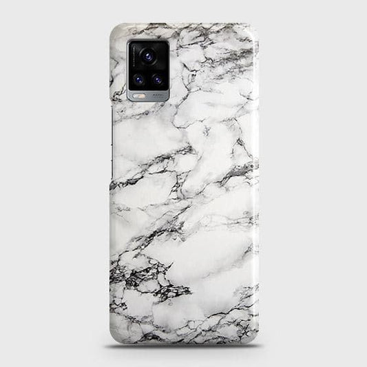Vivo V20 Cover - Matte Finish - Trendy Mysterious White Marble Printed Hard Case with Life Time Colors Guarantee