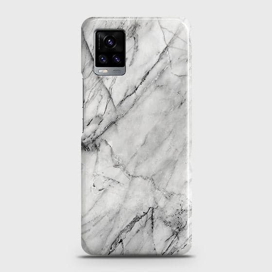Vivo V20 Cover - Matte Finish - Trendy White Marble Printed Hard Case with Life Time Colors Guarantee ( Fast Delivery )