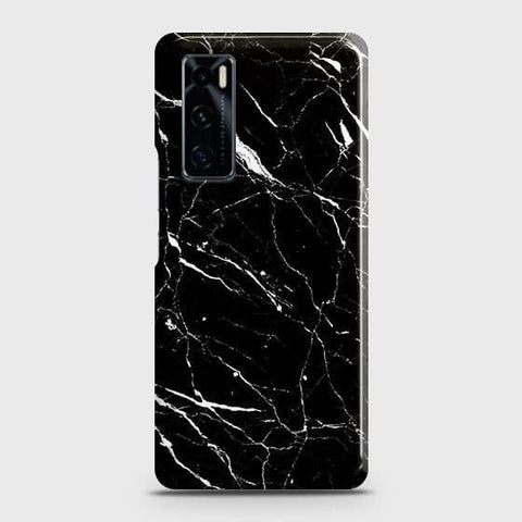 Vivo V20 SE Cover - Trendy Black Marble Printed Hard Case with Life Time Colors Guarantee
