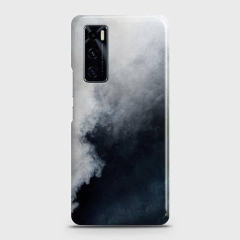 Vivo V20 SE Cover - Matte Finish - Trendy Misty White and Black Marble Printed Hard Case with Life Time Colors Guarante ( Fast Delivery )