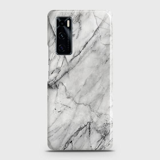 Vivo V20 SE Cover - Matte Finish - Trendy White Marble Printed Hard Case with Life Time Colors Guarantee (Fast Delivery)