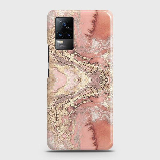 Vivo V21e Cover - Trendy Chic Rose Gold Marble Printed Hard Case with Life Time Colors Guarantee ( Fast Delivery )