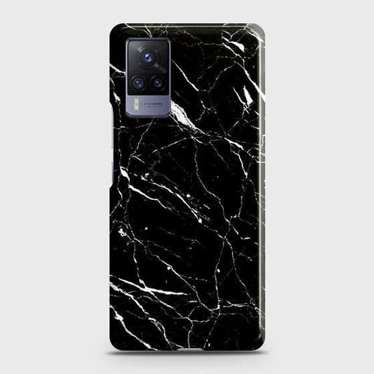 Vivo X60 Pro Cover - Trendy Black Marble Printed Hard Case with Life Time Colors Guarantee