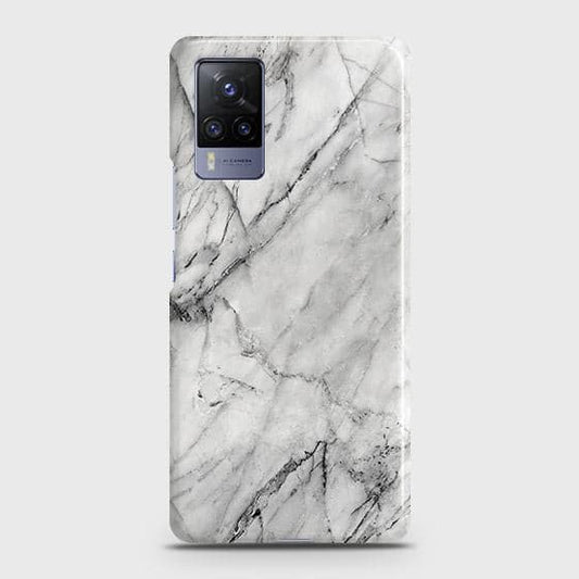 Vivo X60 Pro Cover - Matte Finish - Trendy White Marble Printed Hard Case with Life Time Colors Guarantee