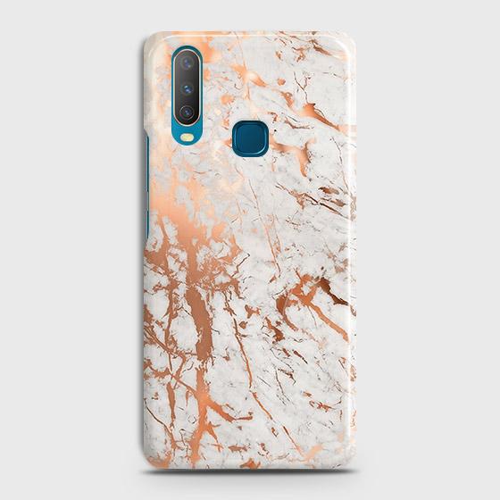 Vivo Y11 2019 Cover - In Chic Rose Gold Chrome Style Printed Hard Case with Life Time Colors Guarantee