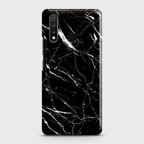 Vivo Y19 Cover - Trendy Black Marble Printed Hard Case with Life Time Colors Guarantee(2)