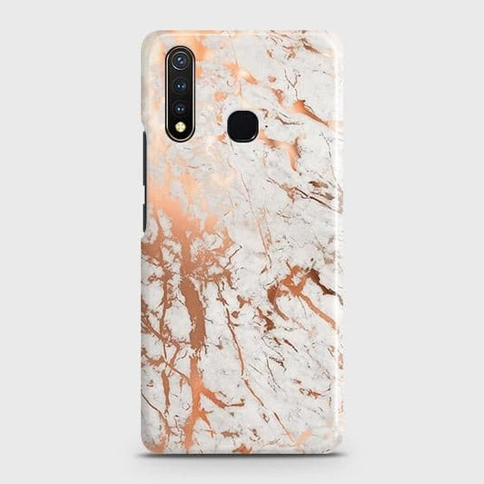 Vivo Y19 Cover - In Chic Rose Gold Chrome Style Printed Hard Case with Life Time Colors Guarantee