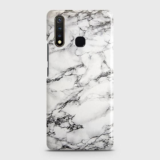 Vivo Y19 Cover - Matte Finish - Trendy Mysterious White Marble Printed Hard Case with Life Time Colors Guarantee(1)