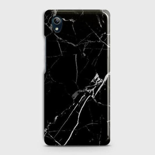 Vivo Y1s Cover - Black Modern Classic Marble Printed Hard Case with Life Time Colors Guarantee