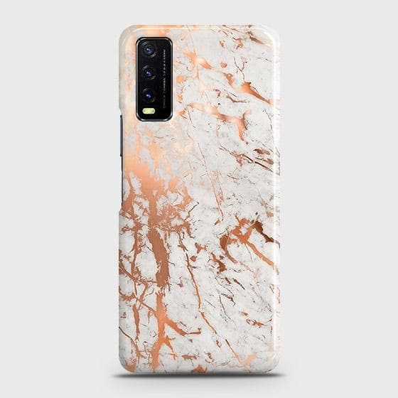 Vivo Y12a Cover - In Chic Rose Gold Chrome Style Printed Hard Case with Life Time Colors Guarantee