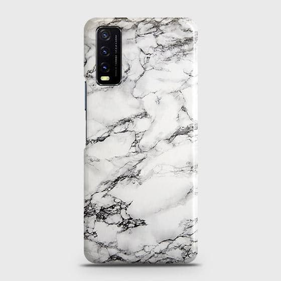 Vivo Y20 Cover - Matte Finish - Trendy Mysterious White Marble Printed Hard Case with Life Time Colors Guarantee