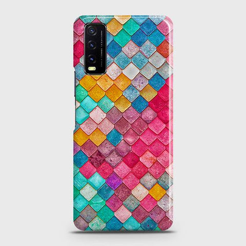 Vivo Y20s Cover - Chic Colorful Mermaid Printed Hard Case with Life Time Colors Guarantee