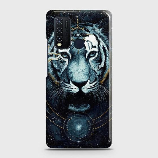 Vivo Y30 Cover - Vintage Galaxy Tiger Printed Hard Case with Life Time Colors Guarantee