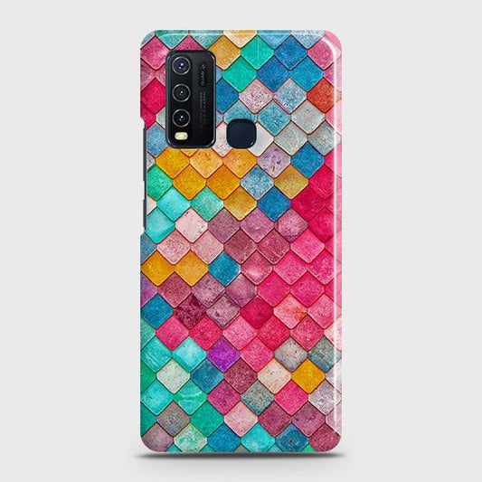 Vivo Y30 Cover - Chic Colorful Mermaid Printed Hard Case with Life Time Colors Guarantee
