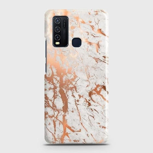 Vivo Y30 Cover - In Chic Rose Gold Chrome Style Printed Hard Case with Life Time Colors Guarantee